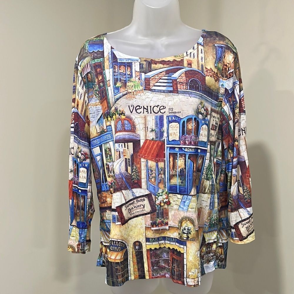 NWOT Jessica Max Venice Italy Village blouse.  Size M medium 8/10